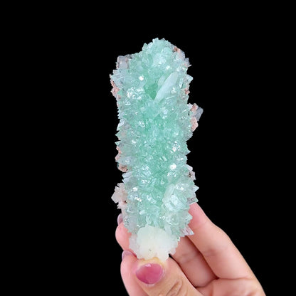 Lustrous Mint Green Apophyllite Cluster with Stilbite & Heulandite - Rare Collector’s Indian Specimen from Madhya Pradesh #DKT155