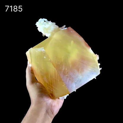 Rare Huge Honey Calcite with Stilbite – Collector Display Mineral Specimen from Jalgaon # B 7185