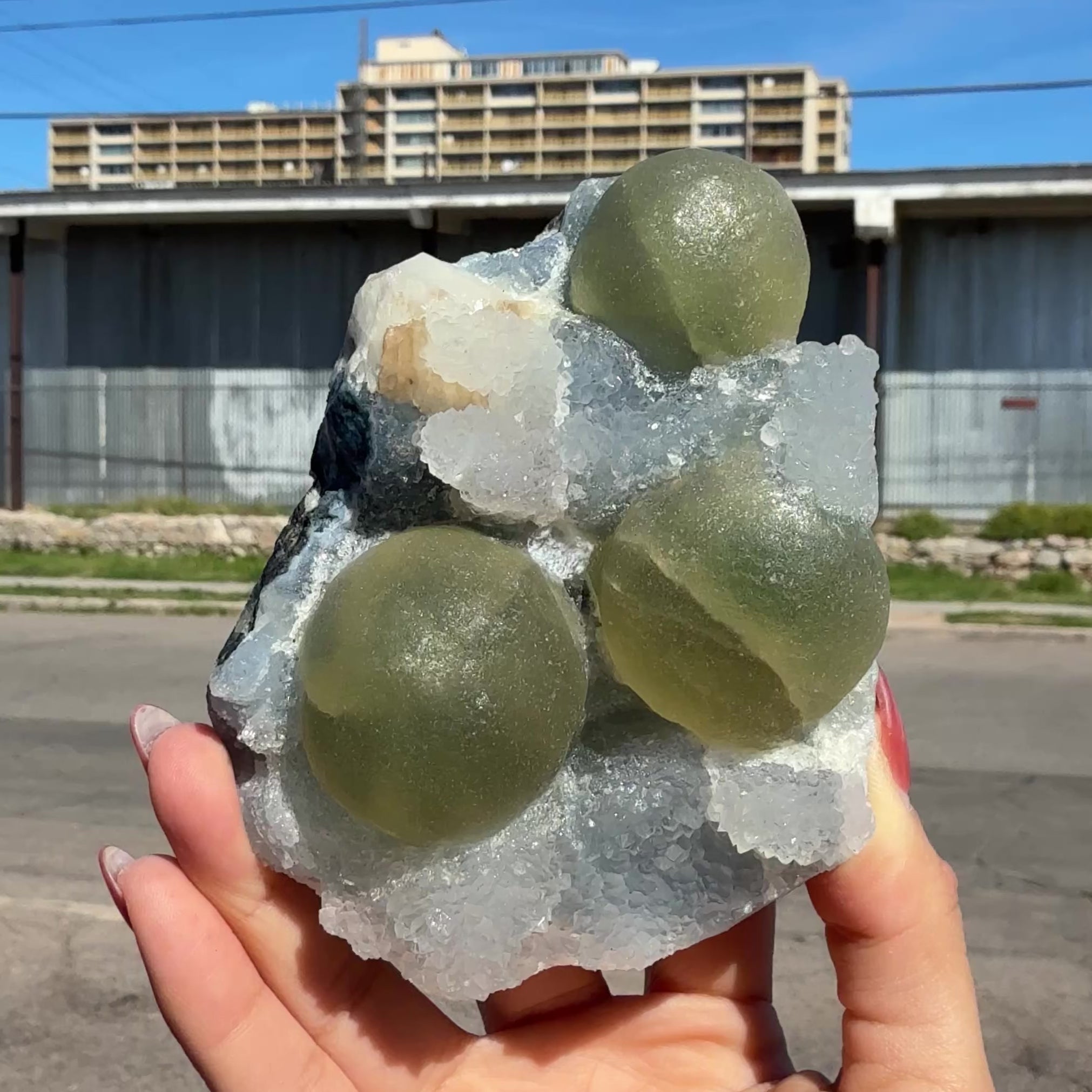 Rare Botryoidal Green Fluorite on Crystal Matrix – Natural Indian Mineral Specimen | Collector Grade | # DKT23