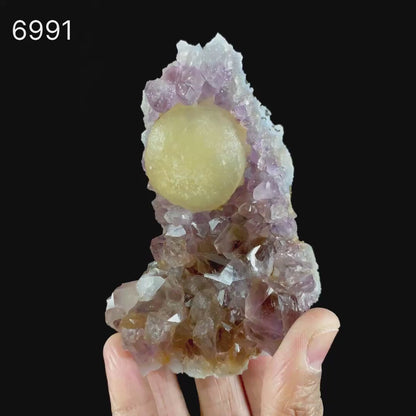 Fluorite on Amethyst Natural Mineral Specimen # B 6991