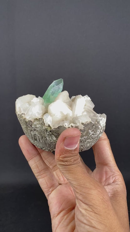 Apophyllite green with Stilbite Natural Mineral Specimen # B 6853