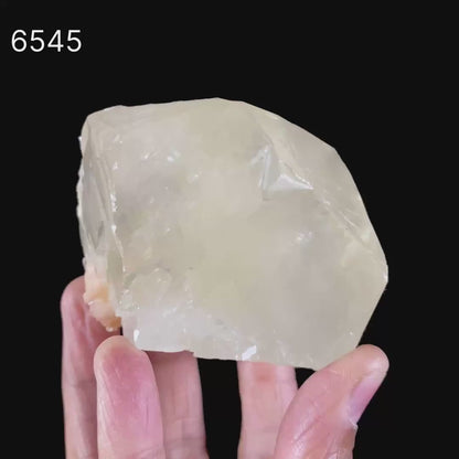 Calcite Cube with Stilbite Natural Mineral Specimen # B 6545