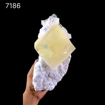 Calcite on Mordenite Matrix – Unique Diamond-Shaped Yellow Mineral Specimen from Sambhaji Nagar # B 7186