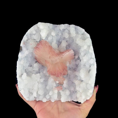 Heulandite on Sparkling Chalcedony Matrix – Indian Zeolite Mineral from Jalgaon # DKT203