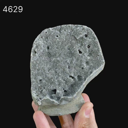 Black Sparkling Chalcedony Geode Natural Mineral Specimen  # B 4629