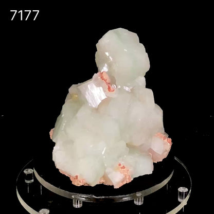 Huge Green Apophyllite Cubes with Heulandite – Freestanding Natural Mineral Specimen from Nashik # B 7177