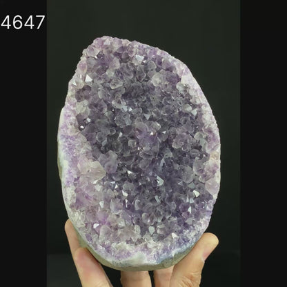 Amethyst Dark Purple Crystals Geode Natural Mineral Specimen  # B 4647