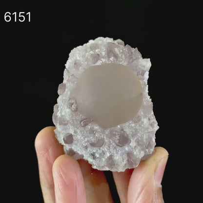 Fluorite ball on Amethyst Natural Mineral Specimen # B 6151