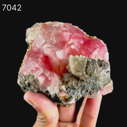 Rare Huge Moldy Raspberry Calcite with Mesolite Natural Mineral Specimen.  # 7042