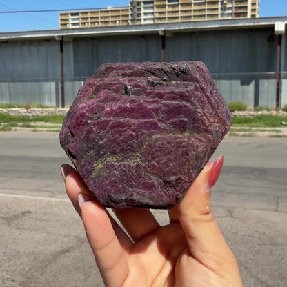 Rare Natural Ruby Corundum Crystal Rough Specimen from Mysore,Karnataka – UV Reactive Fluorescent Ruby Mineral Specimen DKT82