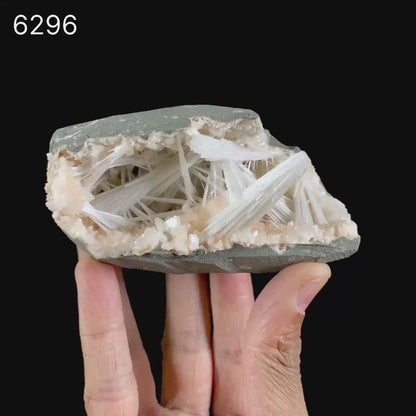 Scolecite Sprays in Heulandite Geode Natural Mineral Specimen # B 6296