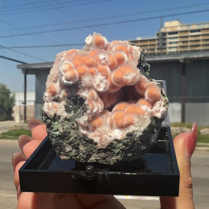 Orange Thomsonite with Mesolite Natural Mineral Specimen from Madhya Pradesh # DKT94