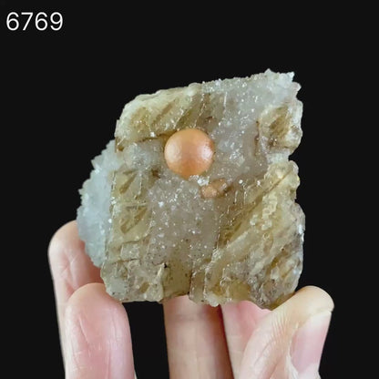 Red Botryoidal Fluorite Ball on Calcite Very Rare Natural Mineral Specimen # B 6769