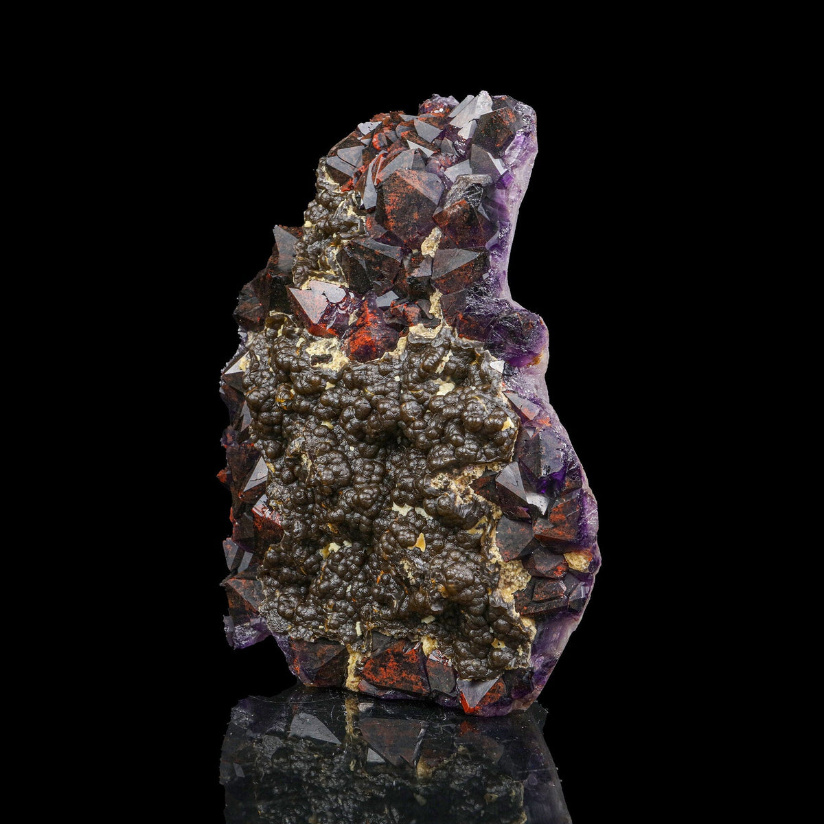 Rare Alien Amethyst Crystal Cluster with Botryoidal Goethite Coating – Unique Natural Mineral Specimen from Telangana, India # B 7240 Amethyst Superb Minerals 
