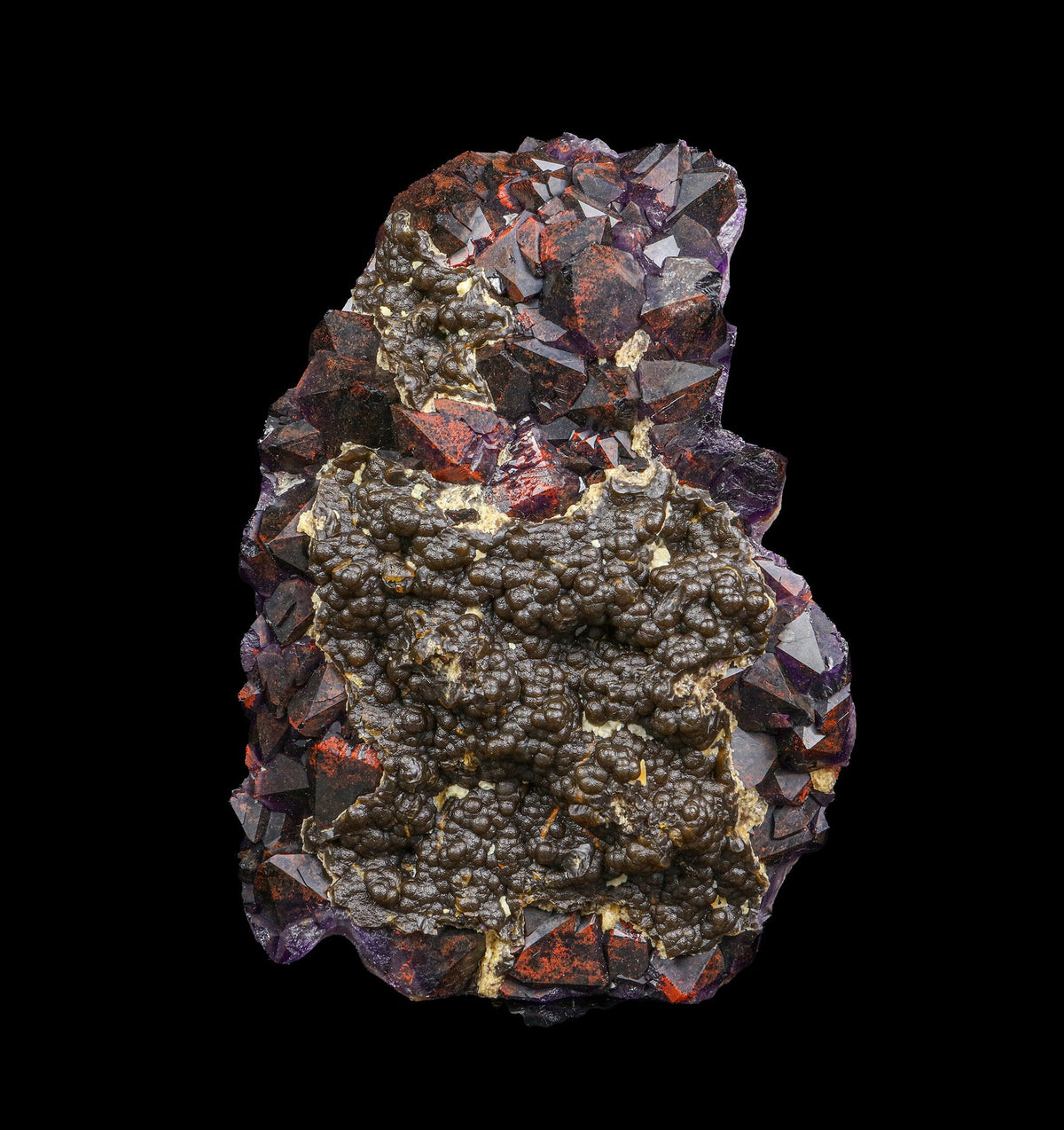 Rare Alien Amethyst Crystal Cluster with Botryoidal Goethite Coating – Unique Natural Mineral Specimen from Telangana, India # B 7240 Amethyst Superb Minerals 
