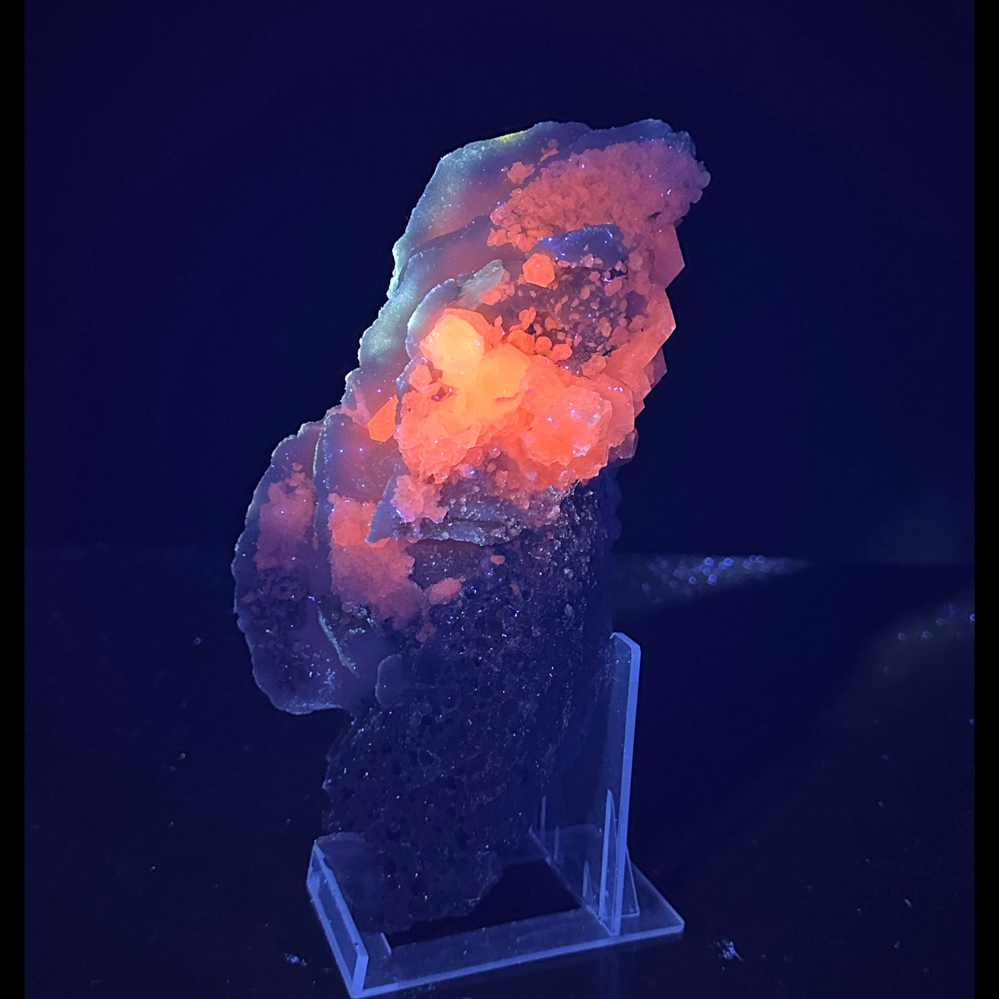 Rare Blade Calcite – Red Fluorescent Natural Mineral Specimen from Mumbai # B 7173 Calcite Superb Minerals 