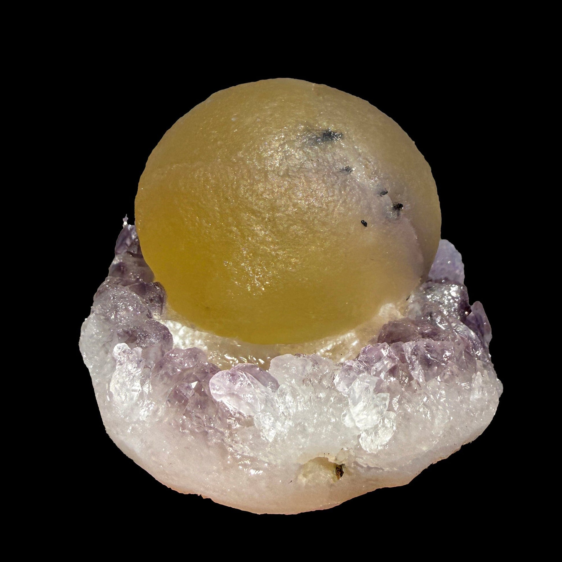 Rare Botryoidal Fluorite on Amethyst Cluster – Top Grade Indian Zeolite Mineral Specimen | Collector # DKT28 Fluorite Superb Minerals 