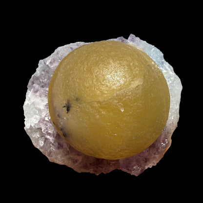 Rare Botryoidal Fluorite on Amethyst Cluster – Top Grade Indian Zeolite Mineral Specimen | Collector # DKT28 Fluorite Superb Minerals 