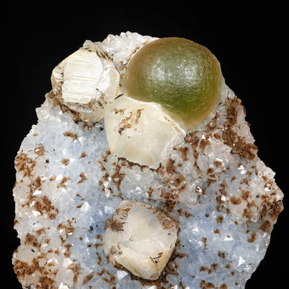 Rare botryoidal fluorite with calcite cube from India—premium natural zeolite specimen for collectors and crystal healers # B 7074 Fluorite Superb Minerals 