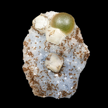 Rare botryoidal fluorite with calcite cube from India—premium natural zeolite specimen for collectors and crystal healers # B 7074 Fluorite Superb Minerals 