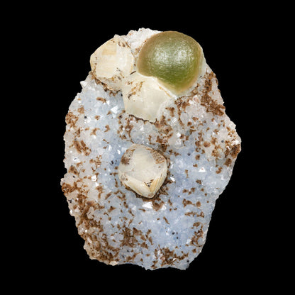 Rare botryoidal fluorite with calcite cube from India—premium natural zeolite specimen for collectors and crystal healers # B 7074 Fluorite Superb Minerals 