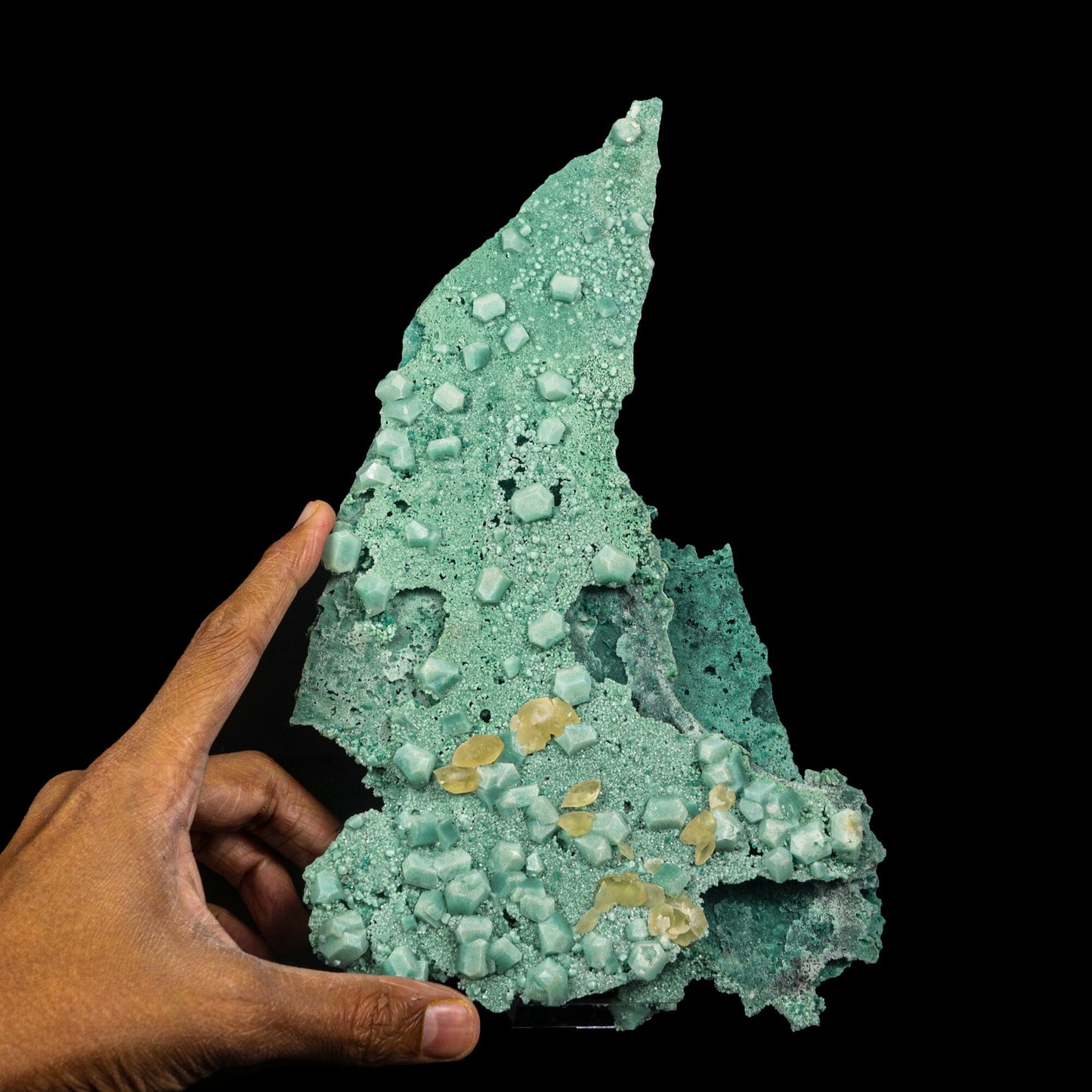 Rare Calcite on Green Chalcedony plate from India—premium zeolite for collectors # B 7073 Calcite Superb Minerals 