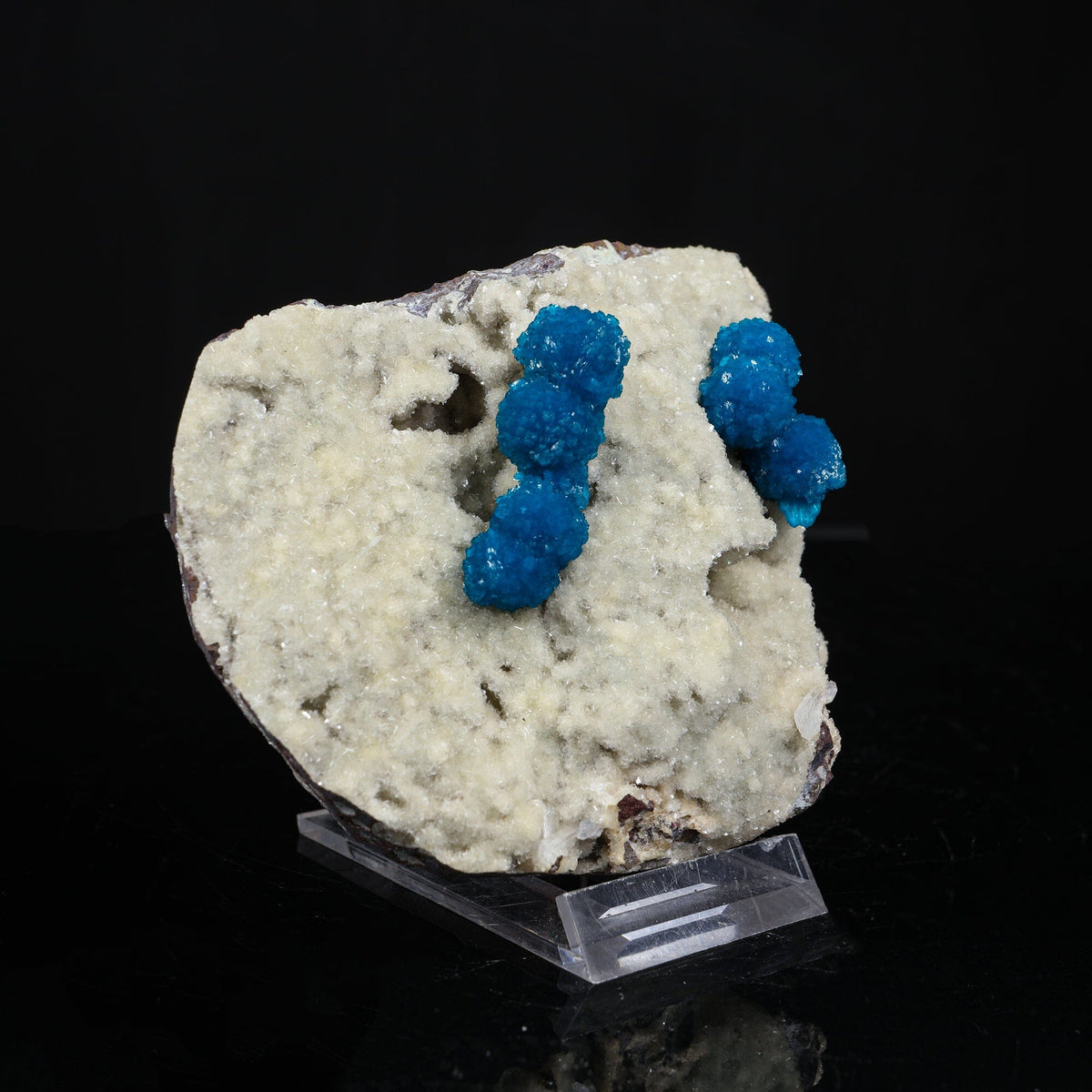 Rare Cavansite on Shimmering Heulandite – Lustrous Crystal Mineral Specimen from India | Collector Display Piece # B 7250 Cavansite Superb Minerals 