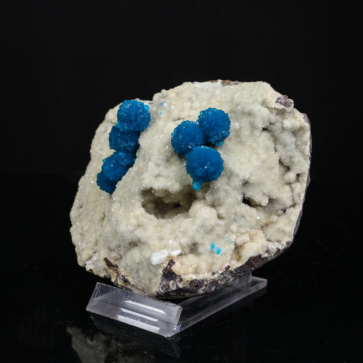 Rare Cavansite on Shimmering Heulandite – Lustrous Crystal Mineral Specimen from India | Collector Display Piece # B 7250 Cavansite Superb Minerals 