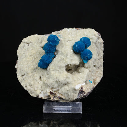 Rare Cavansite on Shimmering Heulandite – Lustrous Crystal Mineral Specimen from India | Collector Display Piece # B 7250 Cavansite Superb Minerals 