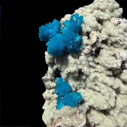 Rare Cavansite with Stilbite on Shimmering Heulandite – Self Standing Lustrous Terminated Crystal Mineral Specimen from India | Collector Display Piece # DKT36 Cavansite Superb Minerals 