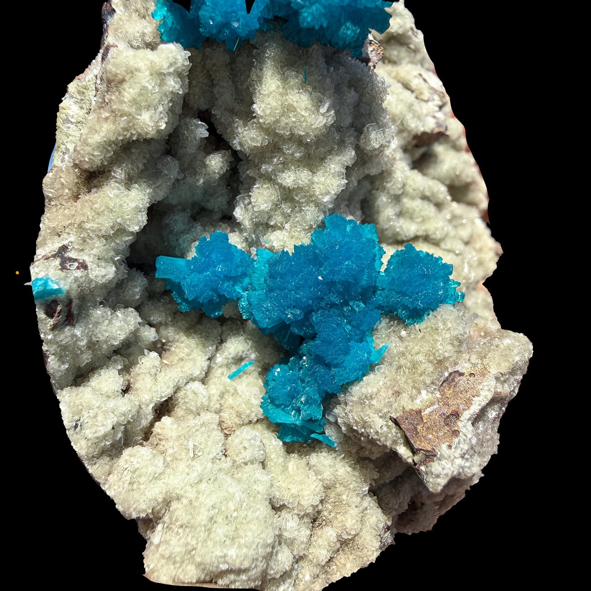 Rare Cavansite with Stilbite on Shimmering Heulandite – Self Standing Lustrous Terminated Crystal Mineral Specimen from India | Collector Display Piece # DKT36 Cavansite Superb Minerals 