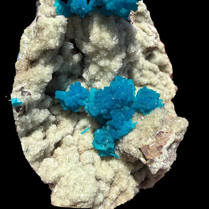 Rare Cavansite with Stilbite on Shimmering Heulandite – Self Standing Lustrous Terminated Crystal Mineral Specimen from India | Collector Display Piece # DKT36 Cavansite Superb Minerals 