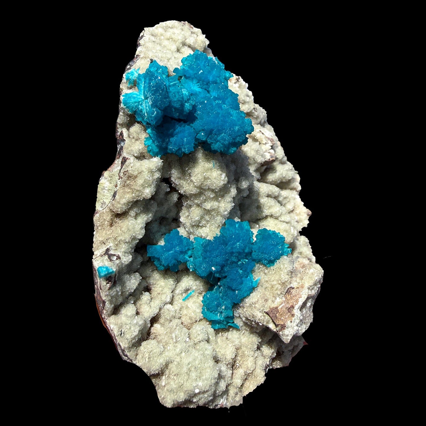 Rare Cavansite with Stilbite on Shimmering Heulandite – Self Standing Lustrous Terminated Crystal Mineral Specimen from India | Collector Display Piece # DKT36 Cavansite Superb Minerals 