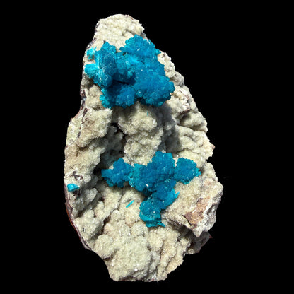 Rare Cavansite with Stilbite on Shimmering Heulandite – Self Standing Lustrous Terminated Crystal Mineral Specimen from India | Collector Display Piece # DKT36 Cavansite Superb Minerals 