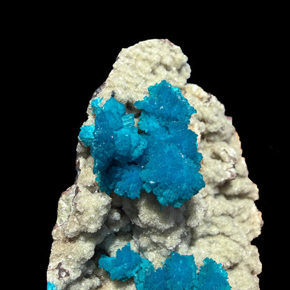 Rare Cavansite with Stilbite on Shimmering Heulandite – Self Standing Lustrous Terminated Crystal Mineral Specimen from India | Collector Display Piece # DKT36 Cavansite Superb Minerals 