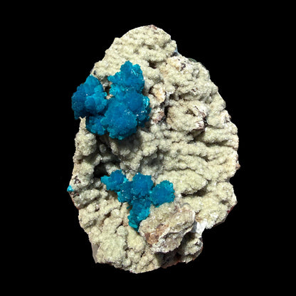 Rare Cavansite with Stilbite on Shimmering Heulandite – Self Standing Lustrous Terminated Crystal Mineral Specimen from India | Collector Display Piece # DKT36 Cavansite Superb Minerals 