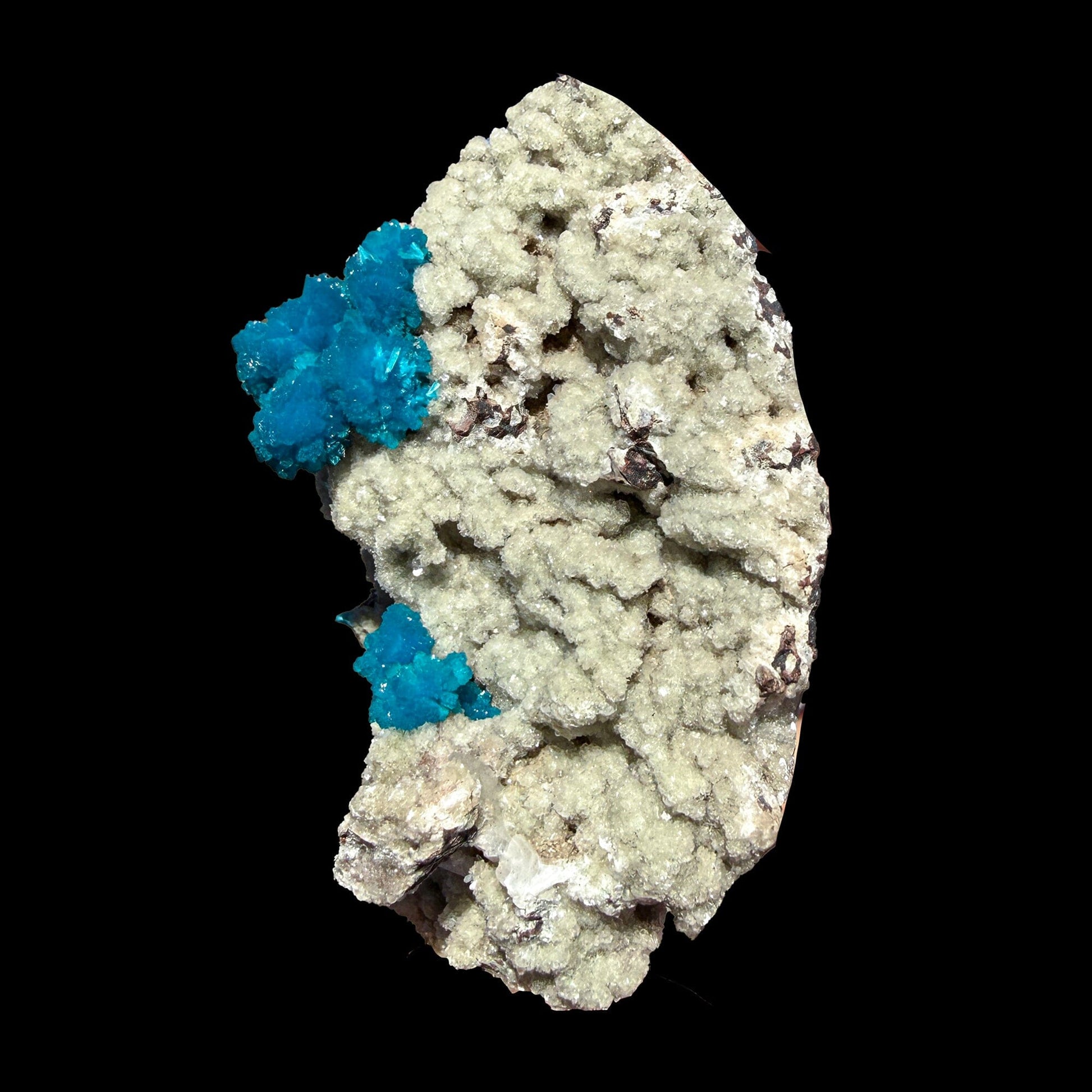 Rare Cavansite with Stilbite on Shimmering Heulandite – Self Standing Lustrous Terminated Crystal Mineral Specimen from India | Collector Display Piece # DKT36 Cavansite Superb Minerals 
