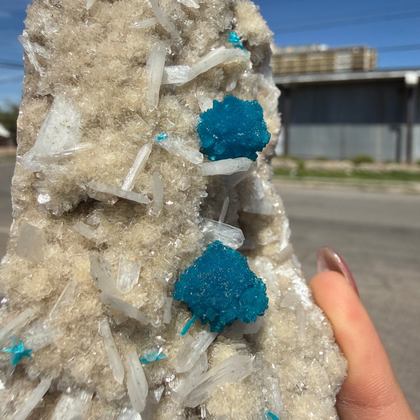 Rare Cavansite with Stilbite on Shimmering Heulandite – Self Standing Lustrous Terminated Crystal Mineral Specimen from India | Collector Display Piece # DKT46 Cavansite Superb Minerals 