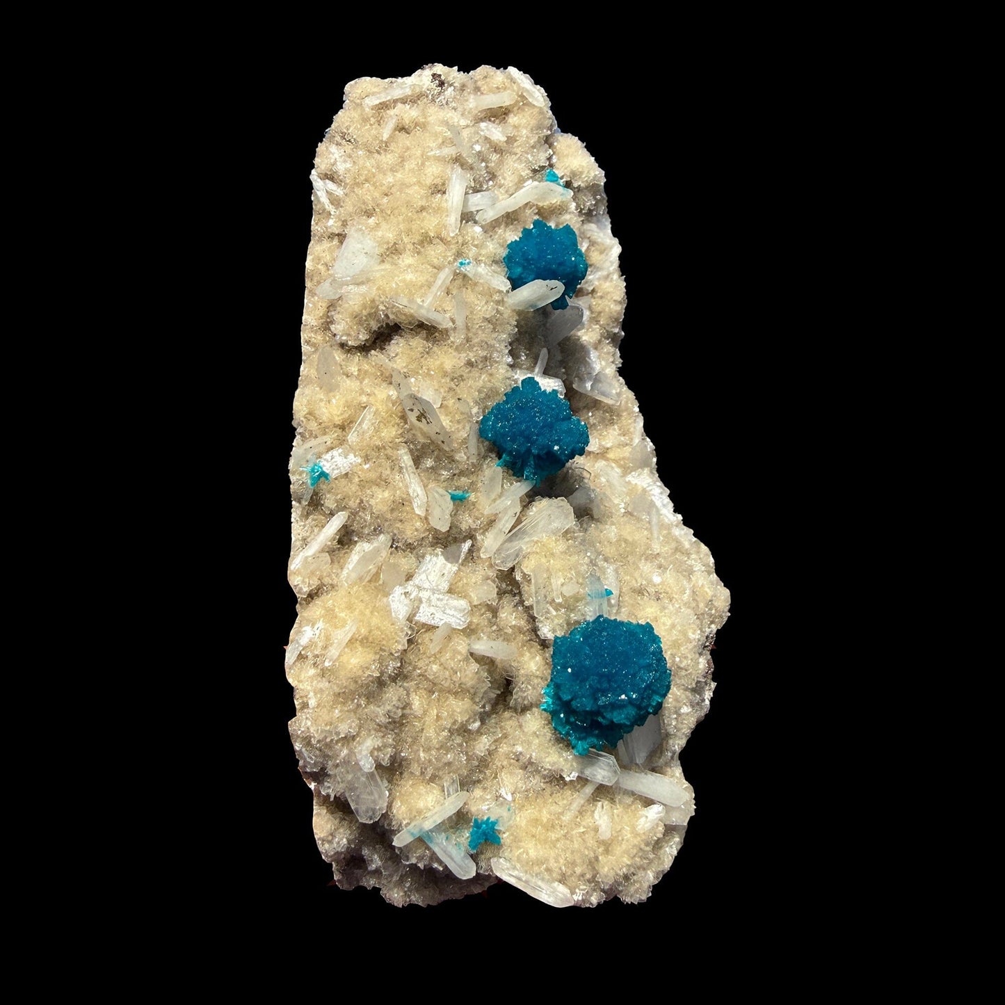 Rare Cavansite with Stilbite on Shimmering Heulandite – Self Standing Lustrous Terminated Crystal Mineral Specimen from India | Collector Display Piece # DKT46 Cavansite Superb Minerals 
