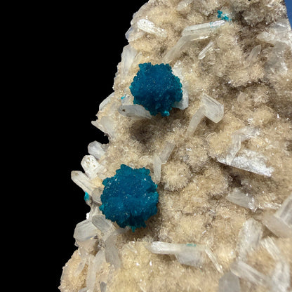 Rare Cavansite with Stilbite on Shimmering Heulandite – Self Standing Lustrous Terminated Crystal Mineral Specimen from India | Collector Display Piece # DKT46 Cavansite Superb Minerals 
