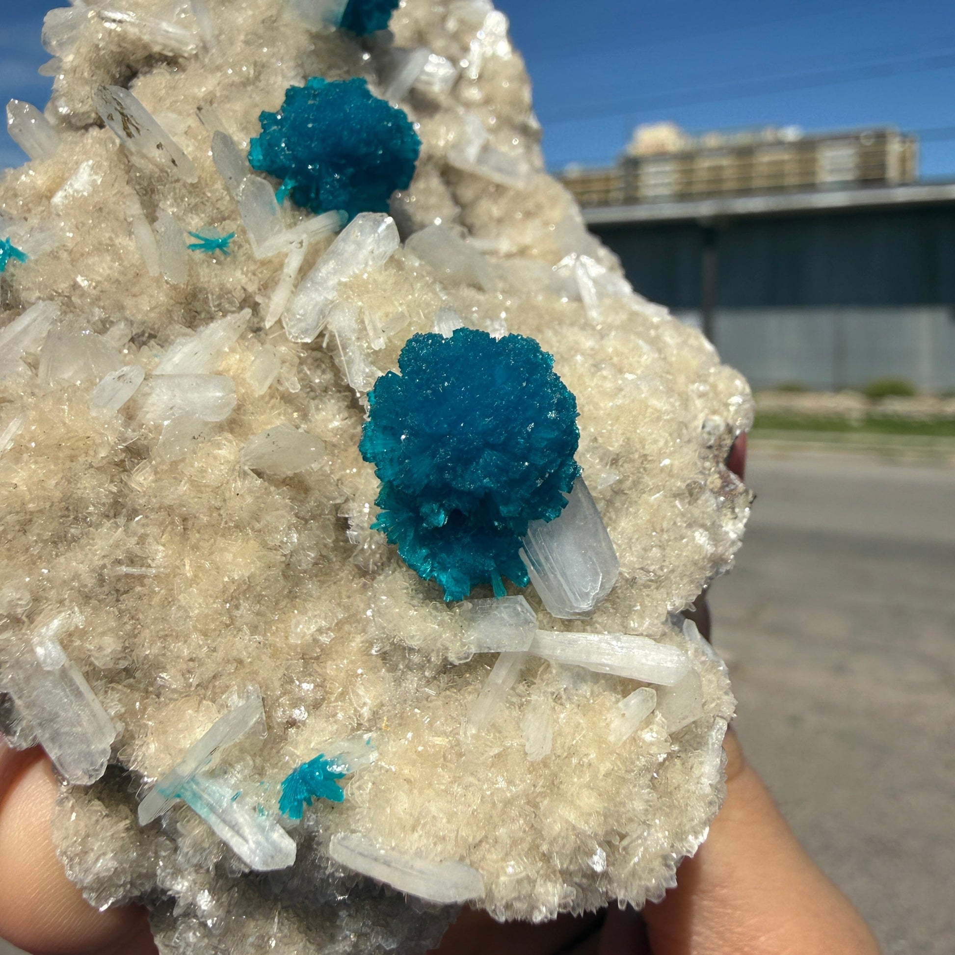 Rare Cavansite with Stilbite on Shimmering Heulandite – Self Standing Lustrous Terminated Crystal Mineral Specimen from India | Collector Display Piece # DKT46 Cavansite Superb Minerals 