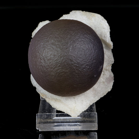 Rare Dark Purple Botryoidal Fluorite Sphere on Quartz Matrix - Fine Collector Specimen from Madhya Pradesh # B 7214 Fluorite Superb Minerals 