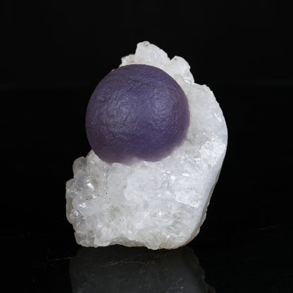 Rare Deep Purple Botryoidal Fluorite on Quartz Matrix - Collector’s Specimen from Madhya Pradesh # B 7206 Fluorite Superb Minerals 