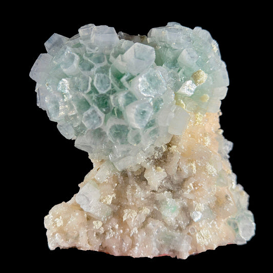 Rare Disco Ball Green Apophyllite with Stilbite & Mordenite – Self Standing Zeolite Crystal Cluster | Ahmednagar, India # DKT2 Marshy Apophyllite Superb Minerals 