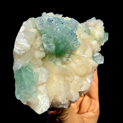Rare Disco Ball Green Apophyllite with Stilbite Natural Mineral Specimen from Ahmednagar, Maharashtra, India DKT75 Apophylite Superb Minerals 