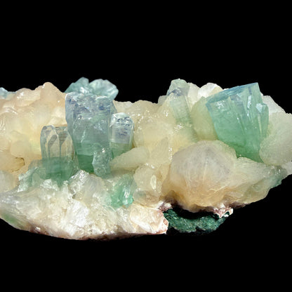 Rare Disco Ball Green Apophyllite with Stilbite Natural Mineral Specimen from Ahmednagar, Maharashtra, India DKT75 Apophylite Superb Minerals 