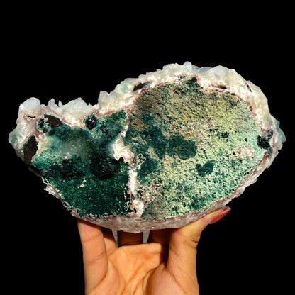 Rare Disco Ball Green Apophyllite with Stilbite Natural Mineral Specimen from Ahmednagar, Maharashtra, India DKT75 Apophylite Superb Minerals 
