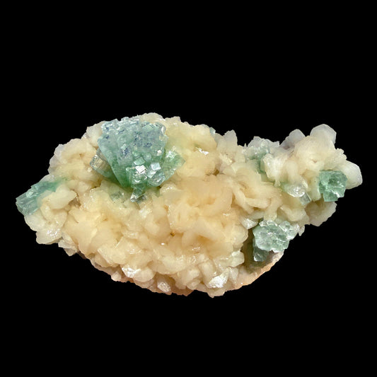 Rare Disco Ball Green Apophyllite with Stilbite Natural Mineral Specimen from Ahmednagar, Maharashtra, India DKT75 Apophylite Superb Minerals 
