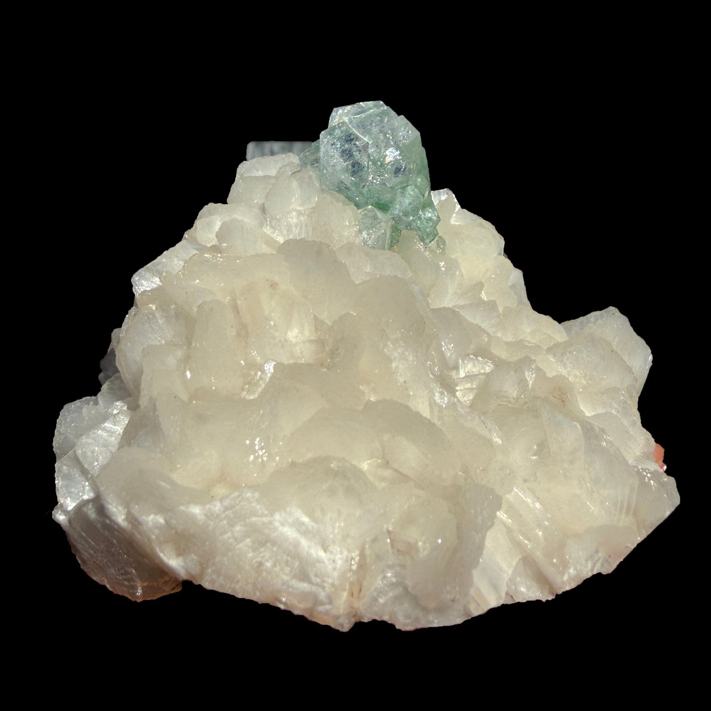 Rare Disco Ball Green Apophyllite with Stilbite – Zeolite Crystal Cluster | Ahmednagar, India # DKT70 Apophyllite Superb Minerals 