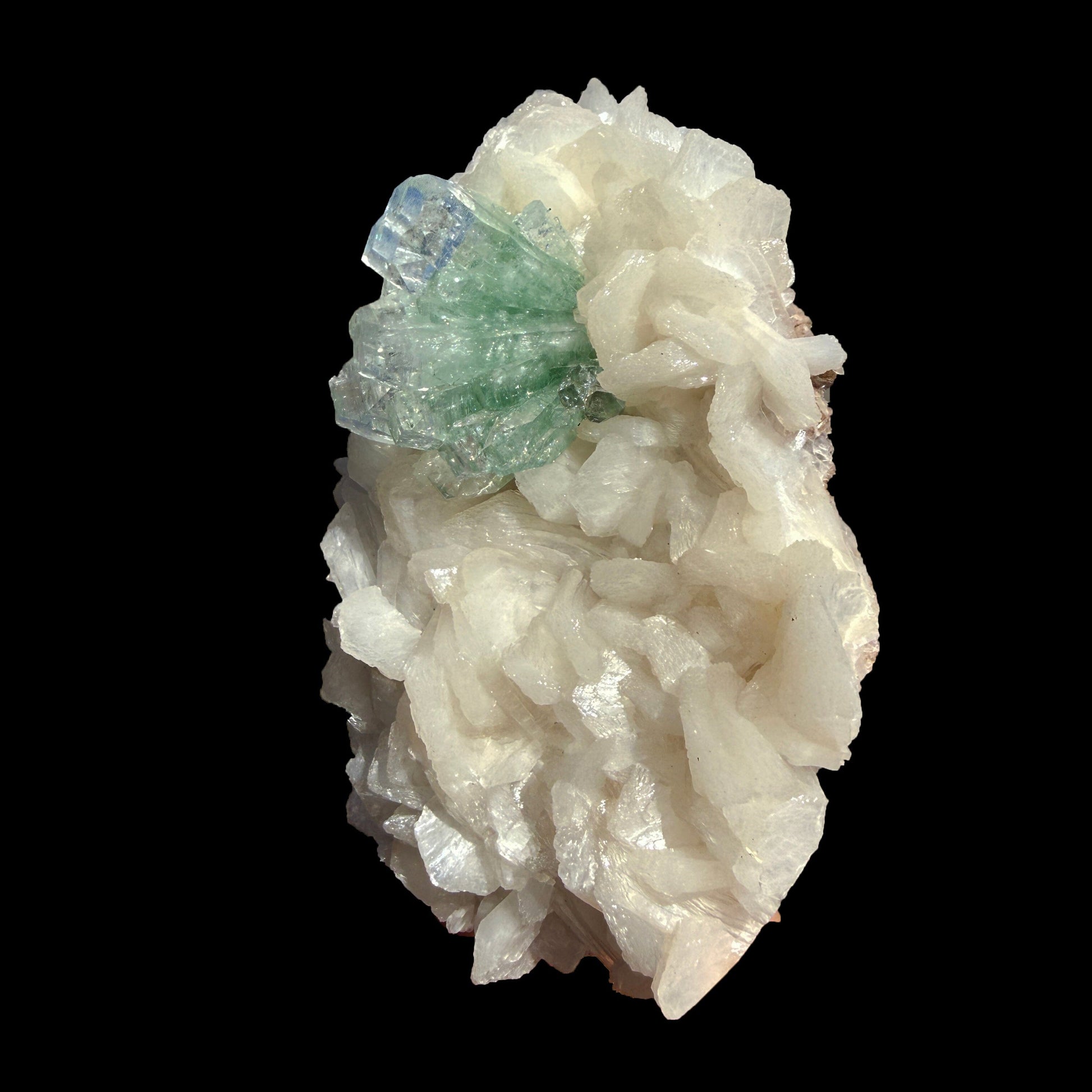 Rare Disco Ball Green Apophyllite with Stilbite – Zeolite Crystal Cluster | Ahmednagar, India # DKT70 Apophyllite Superb Minerals 
